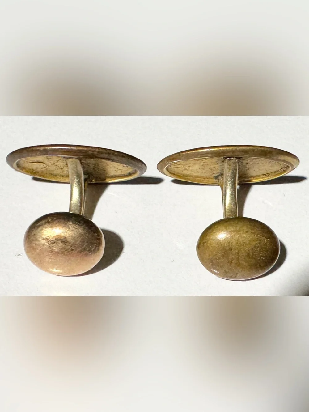Antique Victorian Pair Gold Filled Bean Back Cufflinks c. 1895-1910 Oval Scroll